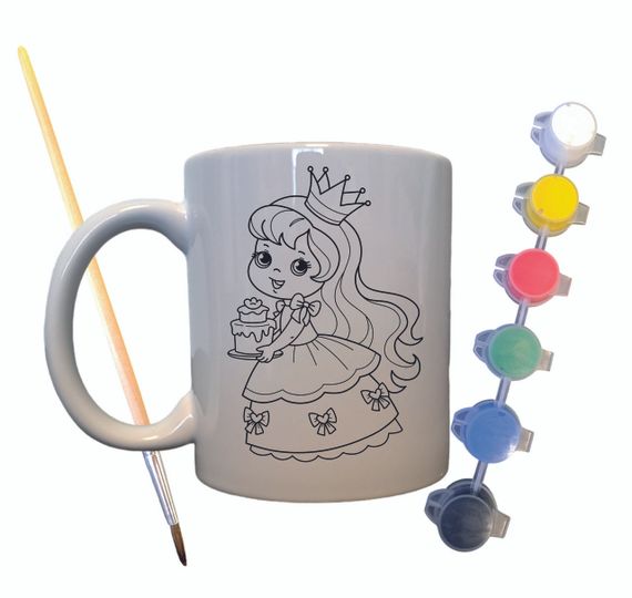 Набор для творчества кружка раскраска "Принцесса" 330 мл белая | Зображення 1