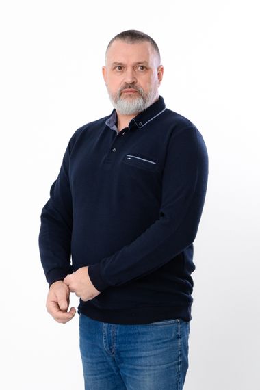 Кофта поло чоловіча Носи своє XL Темно-синій (p-16506-190863) | Зображення 2