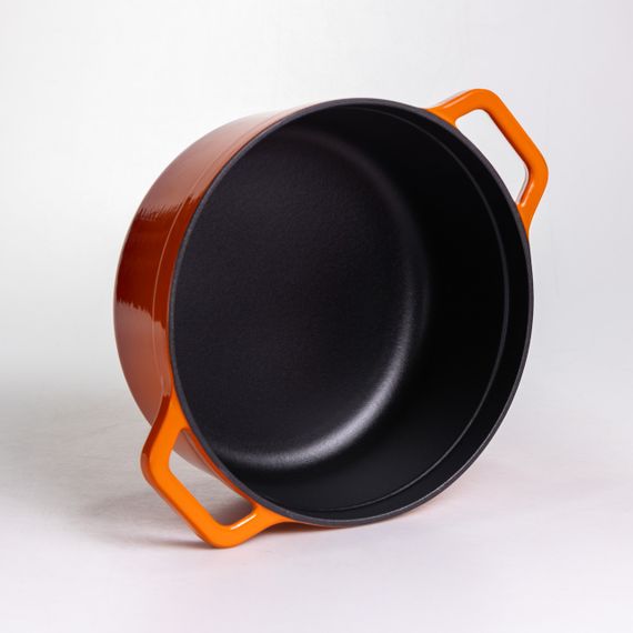 Кокотниця чавунна емальована 5,5 л, помаранчевий Yiwu HP-FLG-5 ORANGE | Зображення 4