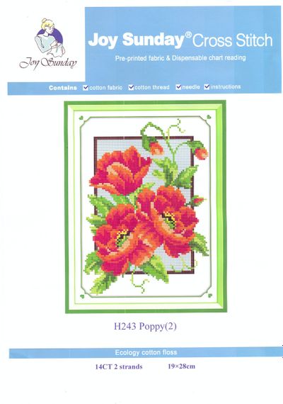 Набір для вишивання за нанесеною на канву схемою "Poppy 2".AIDA 14CT printed, 19*28 см | Зображення 1