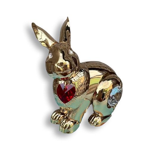 Статуетка Rabbit Crystal Heart зі стразами Swarovski gold