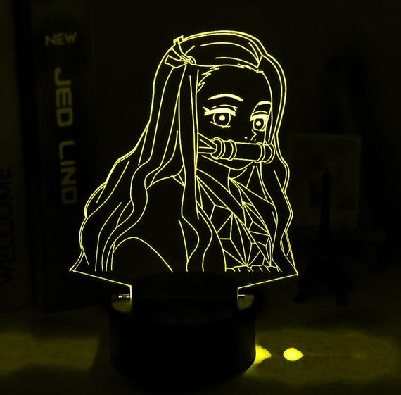 Акриловый светильник-ночник Nezuko Kamado 4 желтый tty-n002161