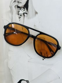 Солнцезащитные очки авиаторы (oversize) Оранжевый (7602)