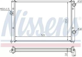 Радіатор охолодження двигуна VW PASSAT, NISSENS (652511)