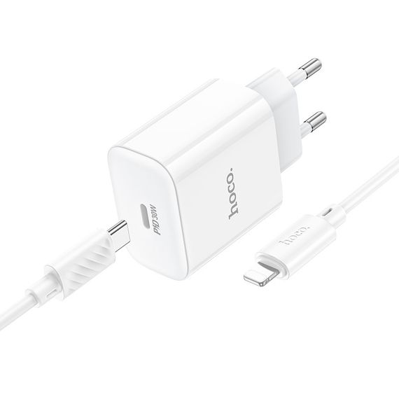 Мережевий зарядний пристрій Hoco C76A Pro 1USB-C PD/QC 30 W + Type-C to Lightning | Зображення 2