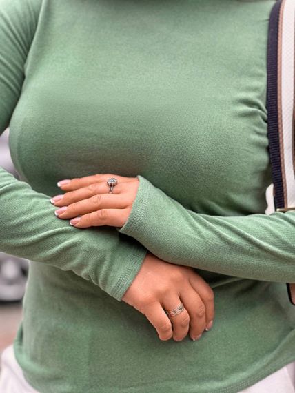 Женская теплая водолазка на термо флисе Ri291 цвет светло-зеленый, размер 54/58 | Зображення 3