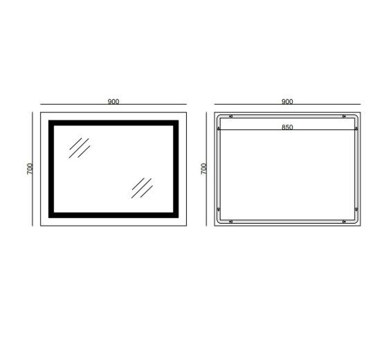 Дзеркало Mixxus STYLE MR13-90x70-REVERSE з LED Touch, Anti-fog, димером, регулюванням яскравості (MI6667) | Зображення 1