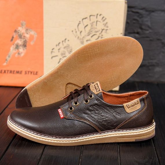 Чоловічі  демісезонні туфлі Levis коричневі