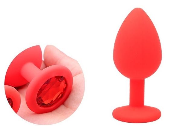 Силіконова анальна пробка із кристалом SKN KSIL-24S ( розмір S ) Sex Aura
