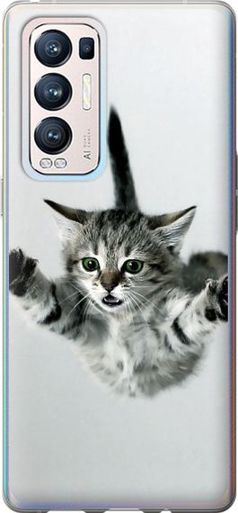Чехол на Oppo Reno5 Pro Plus Летящий котёнок "2322u-2243-17620"