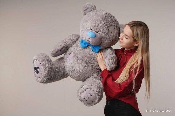 Мишка плюшевый с латками Yarokuz Me To You 100 см Серый | Зображення 8