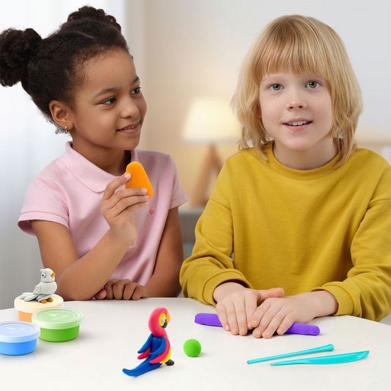 Меганабор пластилина "Птицы" ЛИПАКА 15013-UA01 самостоятельно затвердевает | Зображення 3