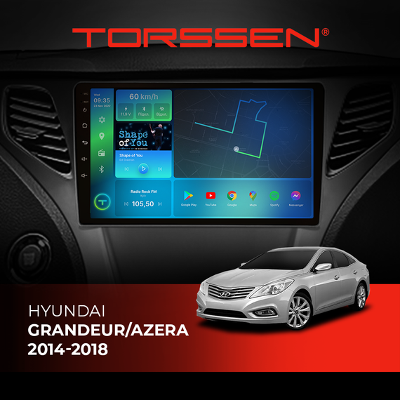 Штатна магнітола Torssen Hyundai Grandeur/Azera 2014-2018 FL9 4+64Gb 4G Carplay DSP