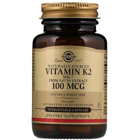 Вітамін K Solgar Natural Vitamin K2 100 mcg 50 Veg Caps