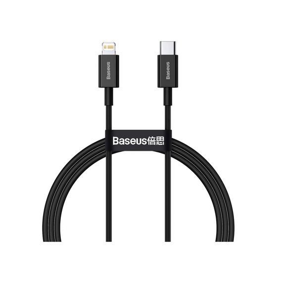 Дата кабель USB-C to Lightning 0.5m 3.0A PD Superior Series Black Baseus (CATLYS-C01) | Зображення 1
