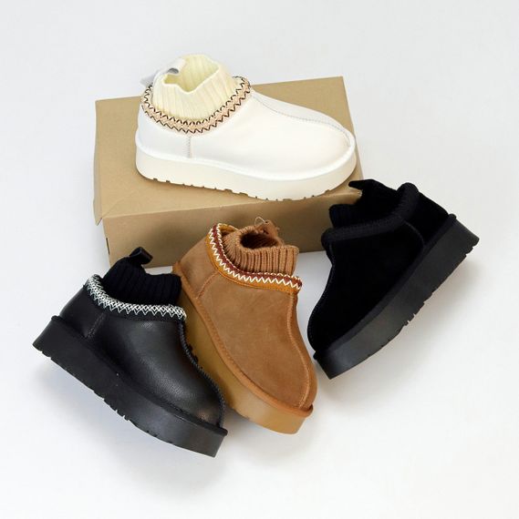 Белые низкие угги с текстильным манжетом натуральная кожа флотар | Зображення 9