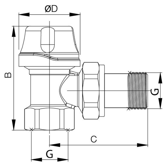 Кран термостатичний кутовий KOER KR.921 - 1" (KR2915) | Зображення 2
