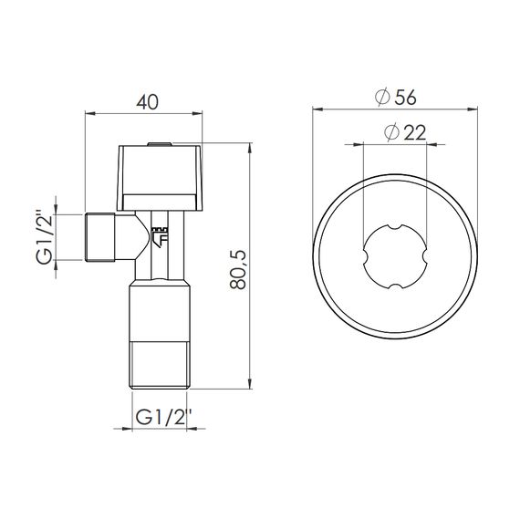 Кран приладовий кульовий SD Forte 1/2" SF340W1515 | Зображення 1