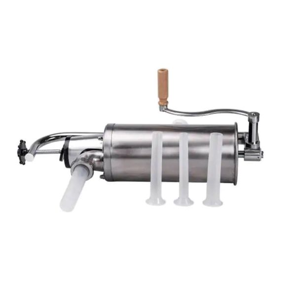 Вертикальний шприц для ковбаси 3 л з нержавіючої сталі шприц ковбасний 4 насадки 16788-7 | Зображення 2