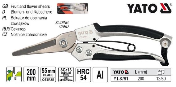 Секатор різ до 20 мм сікатор 200 мм сикатор Польща YATO YT-8791 | Зображення 2
