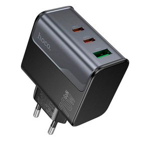 СЗУ 110-240V HOCO CS75A 2USB-C+1xUSB, PD70W+QC 3.0, Black, Blister