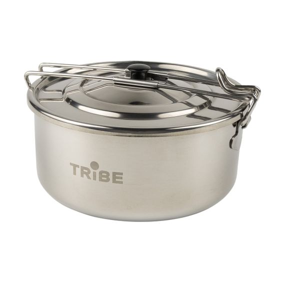 Казанок туристичний Tribe Tourist Pot 0,9л сталевий, Похідний казан трайб компактний, Казанок для риболовлі та полювання | Зображення 3