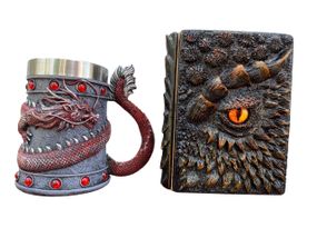 Подарунковий набір Кухоль 3D Танард Red Rose та Блокнот 3D «Жар Серця Дракона»