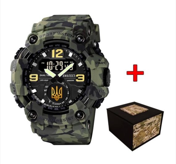 Чоловічий Тактичний годинник Awarder 004 Тризуб золото Camo Green 1202-0120