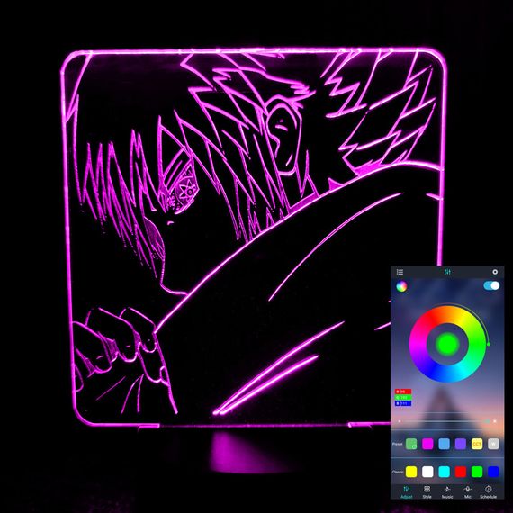 Акриловый светильник-ночник управление с телефона Саске Учиха tty-n000491