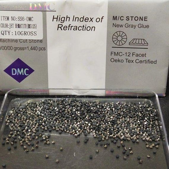 SS6 термоклеевые стразы дмс (dmc Китай) col Jet Hematite (ДМС-005)