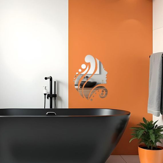 Дзеркальний декор акриловий самоклеючий Обличчя срібло,16шт (D) SW-00002504 | Зображення 4