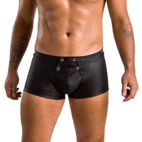 Чоловічі шкіряні боксери з клапаном Passion Short Patrick XXL/XXXL, чорні