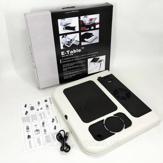 Регульована підставка для ноутбука з вентилятором, Стіл для ноутбука в стилі мінімалізм FC-17 | Зображення 5