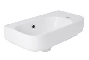 Раковина підвісна Qtap Tern 450х250х158 мм, White, права, прямокутна, без донного клапана QT1711H02LW