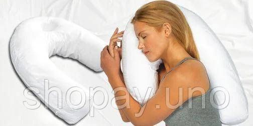 Ергономічна подушка - підкова SIDE Sleeper PRO ортопедична для шиї з простором для вуха ∙ Розумна подушка для сну на боці | Зображення 2