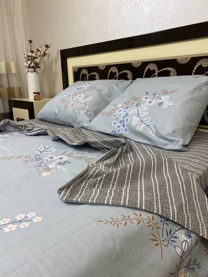 Комплект постельного белья Soft полуторный 150х215 см полевые цветы | Зображення 1