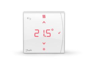 Терморегулятор Danfoss Icon2 Featured RT, IR датчик, 5...35 C, програмований, бездротовий, накладний, 3В, білий