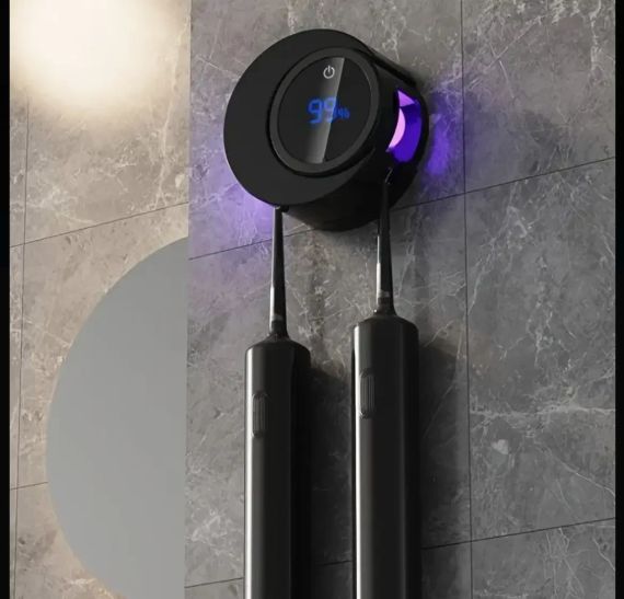 Автоматичний настінний тримач-стерилізатор для зубних щіток з УФ-дезінфекцією, стерилізатор з дисплеєм | Зображення 6