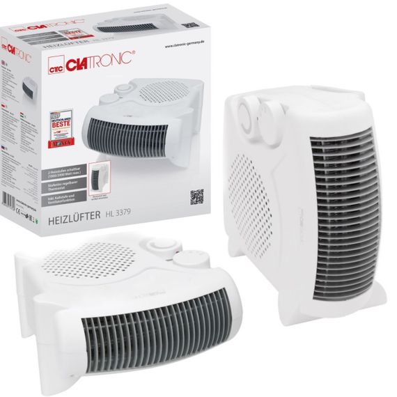 Компактный тепловентилятор 2000 Вт с термостатом и защитой от перегрева