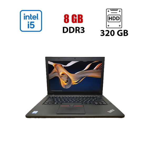 Ноутбук Lenovo ThinkPad T460 / 14" (1366х768) TN / Intel Core i5-6200U (2 (4) ядра по 2.3 - 2.8 GHz) / 8 GB DDR3 / 320 GB HDD / Intel HD Graphics 520 / WebCam б/в