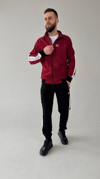 Спортивний костюм унісекс Fred Perry кофта на молнії бордовий | Зображення 3