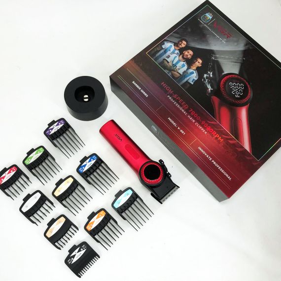 Професійна машинка для стрижки волосся VGR V-001 RED з дисплеєм 9000 об та 10 насадками (1,5-24 мм) | Зображення 8