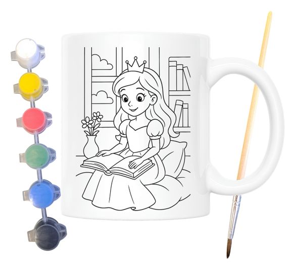 Набор для творчества кружка раскраска Принцесса 330 мл белая (КР0127) | Зображення 1