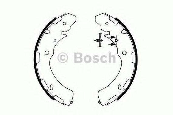 Колодка гальм. барабан. MITSUBISHI L200 задн. (вир-во Bosch) BOSCH 0986487758 на MITSUBISHI STRADA (KJ_, KK_, KL_)