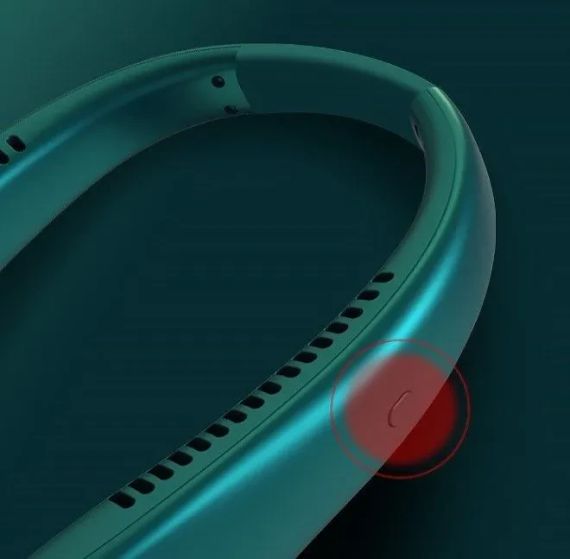 Безлопастной мини-вентилятор на шею MM04 Аккумуляторный  5 режимов охлаждения Зеленый | Зображення 2