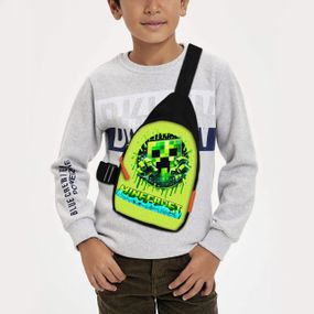 Сумка через плече дитяча Minecraft Кріпер 29х17 см сумка слінг для хлопчика (02116)