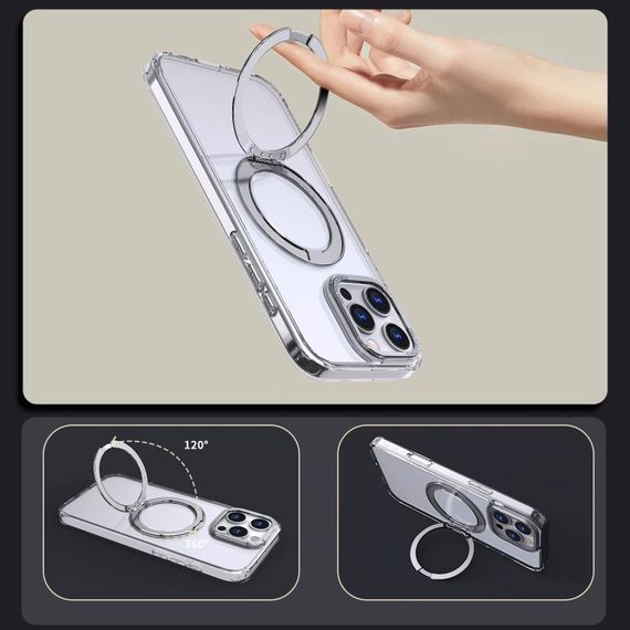 Чехол TPU+PC Empire with MagSafe and Ring для Apple iPhone 16 Pro (6.3") Clear | Зображення 4
