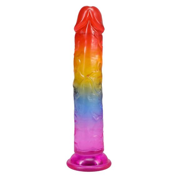 Дилдо Doc Johnson Crystal Jellies - 7 Inch Сlassic Dong - Rainbow Sex Aura | Зображення 3