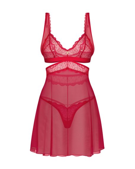 Сорочка Obsessive Cupide Desir babydoll Красный L/XL | Зображення 3