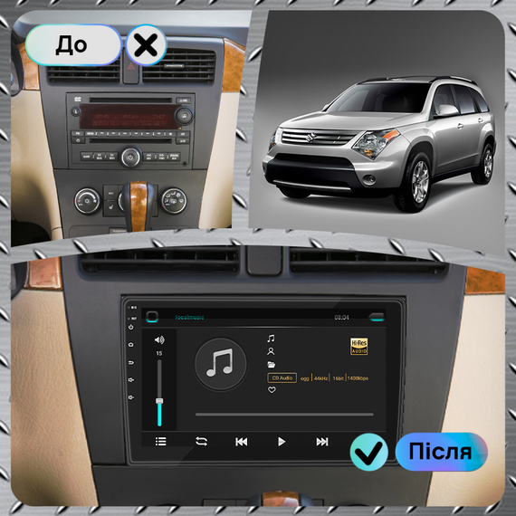 Штатная магнитола 10" Lesko для Suzuki XL7  2007-2009 1/16Gb Wi-Fi GPS Base Сузуки | Зображення 2
